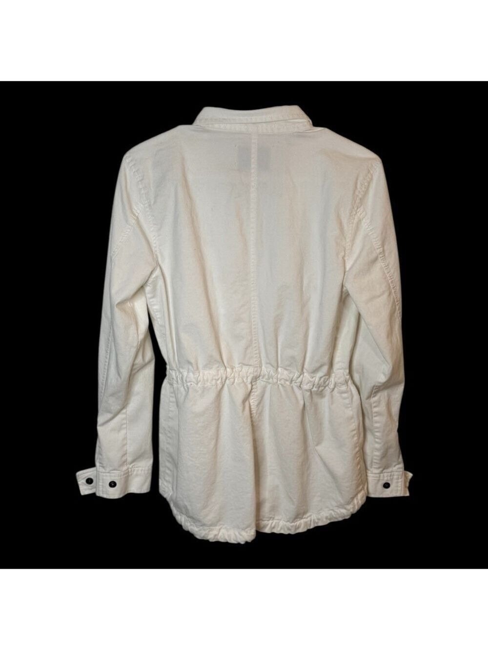 Hinge White Utility Field Jacket Small Drawstring Waist EUC - Picture 2 of 2
